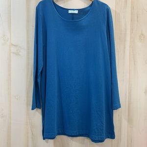 Bryn Walker Blue Long Sleeve Tunic Dress Cotton